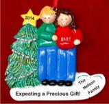 Excited & Expecting Couple MBL FBR Christmas Ornament Personalized by Russell Rhodes
