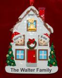 Holiday Celebrations White House with Couple Christmas Ornament with up to 3 Pets Personalized by RussellRhodes.com