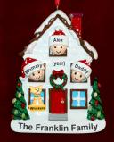 Holiday Celebrations House for 3 Christmas Ornament with Pets Personalized by RussellRhodes.com