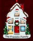 Family Christmas Ornament for 3 Home for Holidays with Pets Personalized by RussellRhodes.com
