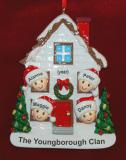 Personalized Holiday Celebrations House for 4 Christmas Ornament by Russell Rhodes