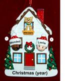 Mixed Race Biracial Couple Christmas Ornament with Pets Personalized by RussellRhodes.com