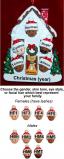 Holiday Celebrations Mixed Race Family of 5 Christmas Ornament with up to 3 Pets Personalized by Russell Rhodes