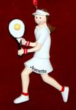 Tennis Christmas Ornament Brunette Female Personalized by RussellRhodes.com