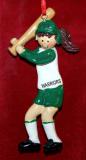 Girl's Softball Christmas Ornament Green Uni Brunette Personalized by RussellRhodes.com