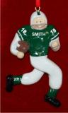 Football Male Green Shirt White Pants Christmas Ornament Personalized by RussellRhodes.com