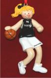 Basketball Female Blond Black Uniform Christmas Ornament Personalized by Russell Rhodes