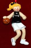 Basketball Christmas Ornament Black Jersey Female Blond Personalized by RussellRhodes.com