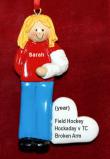 Broken Arm Christmas Ornament Blond Female Personalized by RussellRhodes.com