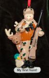Personalized My First Deer Hunting Christmas Ornament Male by Russell Rhodes