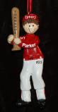 Baseball Male Red Uniform Brunette Christmas Ornament Personalized by RussellRhodes.com