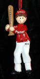 Baseball Christmas Ornament  Male Red Jersey Brunette Personalized by RussellRhodes.com