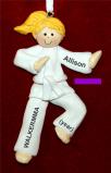 Blond Girl Karate or Martial Arts Purple Belt Christmas Ornament Personalized by RussellRhodes.com