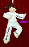 Martial Arts Karate Christmas Ornament Brunette Female Purple Belt Personalized by RussellRhodes.com