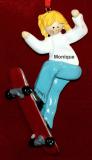 Personalized Blonde Girl Skateboarding Christmas Ornament by Russell Rhodes
