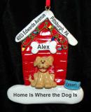 Tan Dog Christmas Ornament Holiday House Personalized by RussellRhodes.com