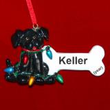 Black Dog Christmas Ornament Personalized by Russell Rhodes