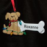 Personalized Tan Dog Christmas Ornament by Russell Rhodes