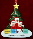 Family Christmas Ornament in Front of Tree for 3 Personalized by RussellRhodes.com