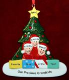 Ornament for Grandparents  3 Grandchildren in Front of Tree Personalized by RussellRhodes.com
