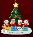 Ornament for Grandparents  4 Grandchildren All Together with Pets Personalized by RussellRhodes.com