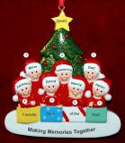 Large Group or Family Christmas Ornament in Front of Tree for 7 Personalized by RussellRhodes.com