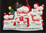 Grandparents with 8 Grandkids & Christmas Tree Personalized Christmas Ornament Personalized by Russell Rhodes