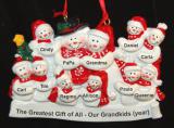 Grandparents with 9 Grandkids & Christmas Tree Christmas Ornament Personalized by RussellRhodes.com