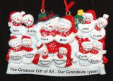 Grandparents with 10 Grandkids & Christmas Tree Christmas Ornament Personalized by RussellRhodes.com