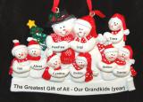 Grandparents with 7 Grandkids & Christmas Tree Christmas Ornament Personalized by Russell Rhodes