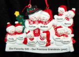 Grandparents with 8 Grandkids  Christmas Ornament Snowman Snuggles  Personalized by RussellRhodes.com
