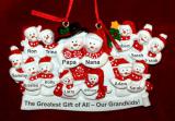 Large Family or Grandparents with 12 Grandkids  Christmas Ornament Snowman Snuggles  Personalized by RussellRhodes.com