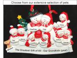 Grandparents with 7 Grandkids & Christmas Tree Christmas Ornament Personalized by Russell Rhodes