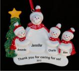 With Love to Our Babysitter or Nanny at Christmastime (3 kids) Christmas Ornament Personalized by Russell Rhodes