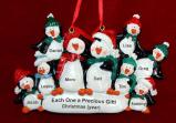Family Christmas Ornament Penguin Snuggles for 9 Personalized by RussellRhodes.com