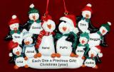 Family Christmas Ornament Penguin Snuggles for 10 Personalized by RussellRhodes.com