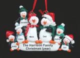 Penguin Togetherness Family of 7 Christmas Ornament Personalized by RussellRhodes.com
