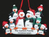 Family Christmas Ornament Penguin Snuggles for 8 Personalized by RussellRhodes.com
