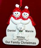Couples Christmas Ornament with White Dog Personalized by RussellRhodes.com