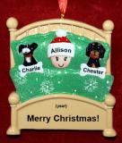Single Person Christmas Ornament Cozy & Warm with 2 Dogs, Cats, or Other Pets Custom Add-ons Personalized by RussellRhodes.com