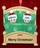 Family Christmas Ornament Cozy & Warm Just the 2 Kids Personalized by RussellRhodes.com