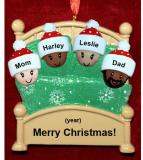Biracial or Mixed Race Family Christmas Ornament Cozy & Warm for 4 Personalized by RussellRhodes.com