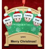 Family Christmas Ornament Cozy & Warm for 4 Personalized by RussellRhodes.com