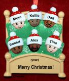 Biracial or Mixed Race Family Christmas Ornament Cozy & Warm for 6 Personalized by RussellRhodes.com