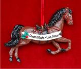 Chestnut Horse with Black Mane and Tail Christmas Ornament Personalized by RussellRhodes.com