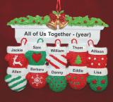 Festive Mittens for 10 Personalized Christmas Ornament Personalized by Russell Rhodes