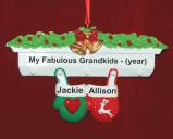 Festive Mittens My 2 Grandkids Personalized Christmas Ornament Personalized by Russell Rhodes