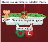 Festive Mittens Couple Christmas Ornament with Pets Personalized by RussellRhodes.com