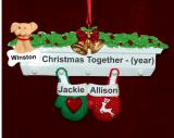 Couples Christmas Ornament Festive Mittens with Pets Personalized by RussellRhodes.com