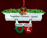 Couples Christmas Ornament Festive Mittens Personalized by RussellRhodes.com